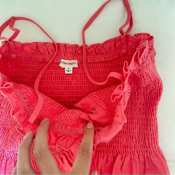 Pink Sweetheart Lace Up Ruched Top - Picture 5 of 6